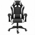 Cadeira Gaming Ergonómica Preta e Branca em Pele Sintética PU 66 x 66 x 124-134 cm