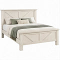 Cama de Casal 160 x 200 cm em Madeira Maciça de Pinho Branco Lavado