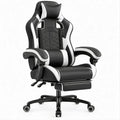Cadeira Ergonómica Reclinável Preta e Branca em Pele Sintética PU 66 x 66 x 118-128 cm