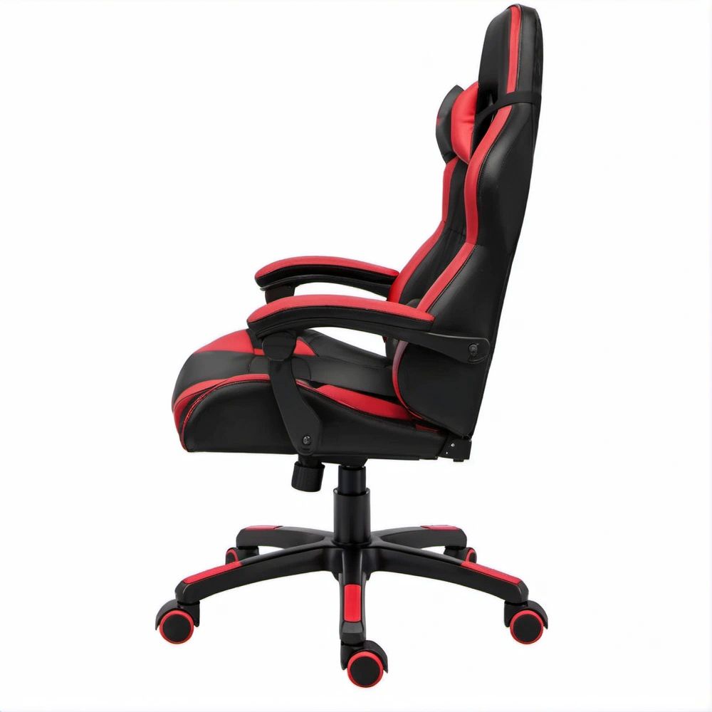 Cadeira Gaming Reclinável Preta e Vermelha em PU 65 x 65 x 116-126 cm