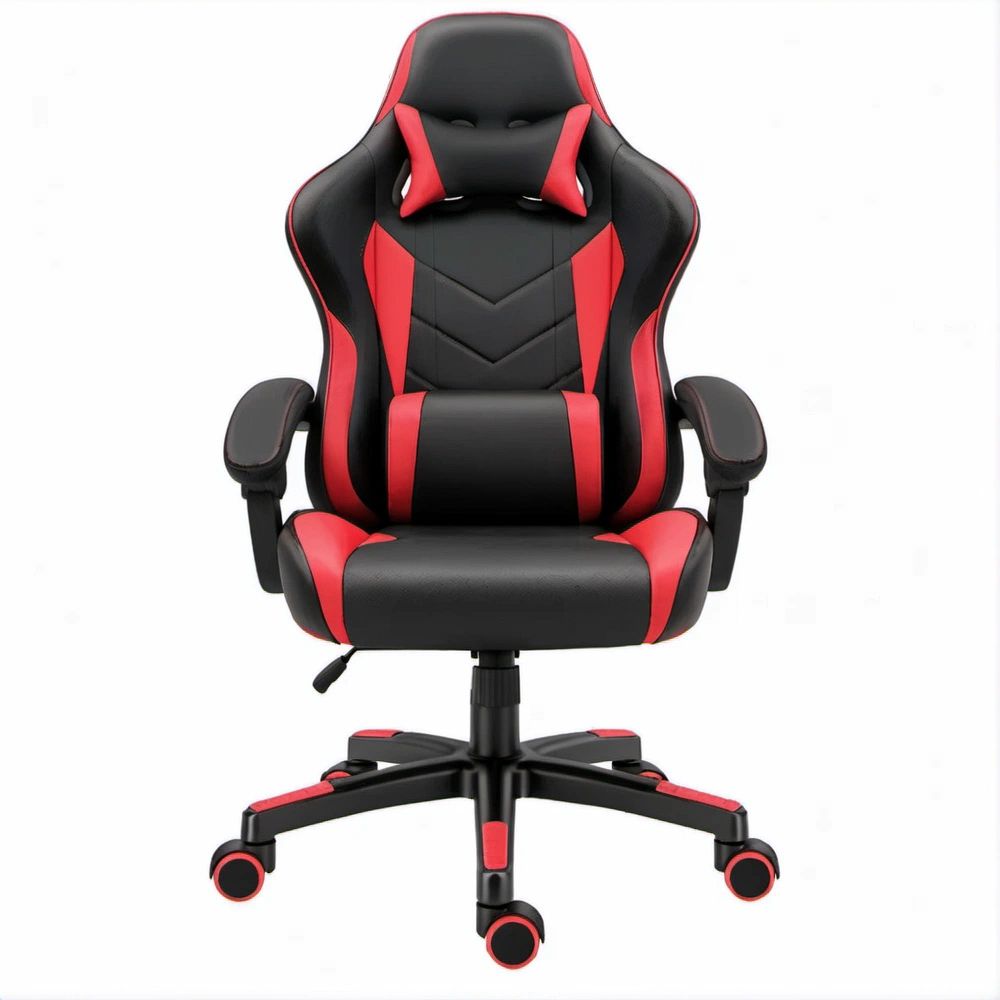 Cadeira de Gaming Ergonómica em PU Preta e Vermelha, 64 x 65 x 112-122 cm